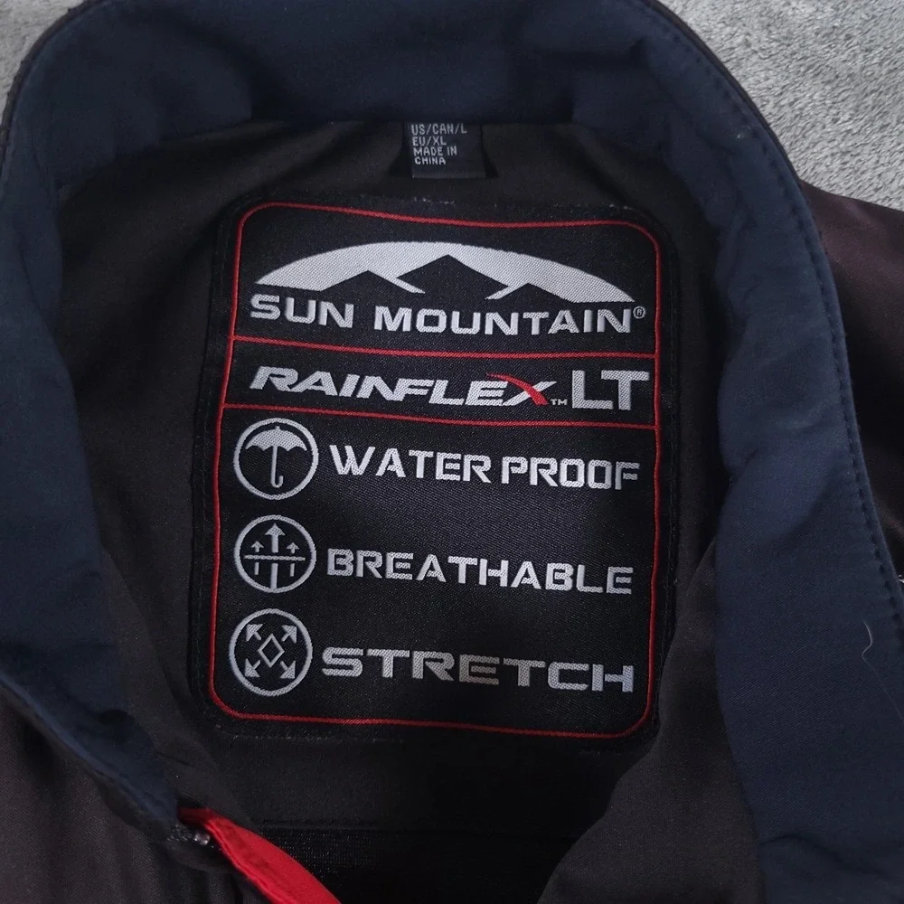 Sun Mountain Rain‎ Shirt Mens Large Black Rainflex LT 1/2 Zip Waterproof Golf